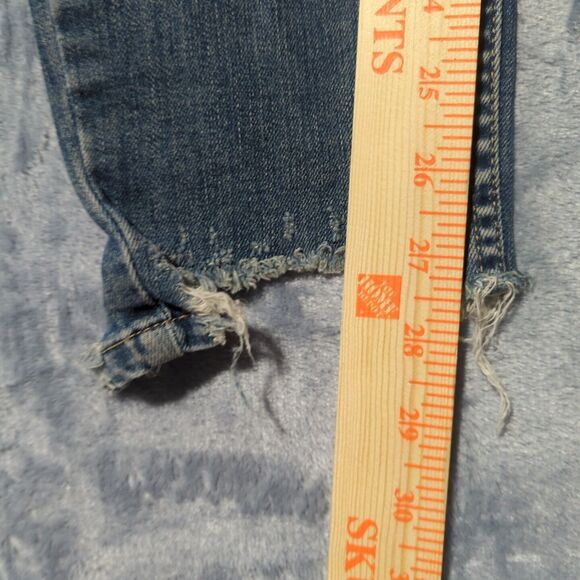 Zara Men's Jeans Size 36x28 Distressed Slim Light Wash Denim Taper Casual Pants - Picture 5 of 6